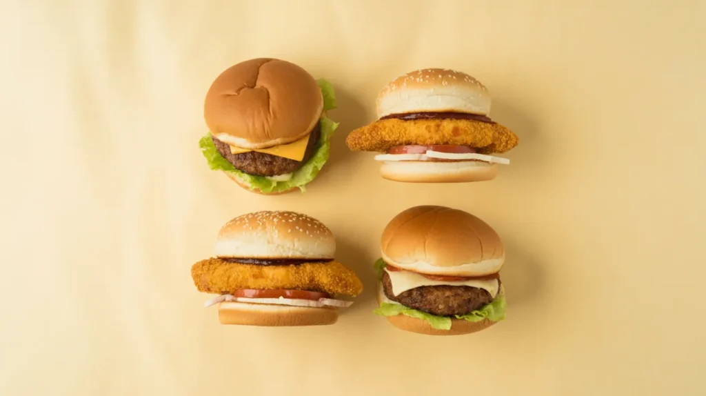 2–4 main sandwiches or burgers