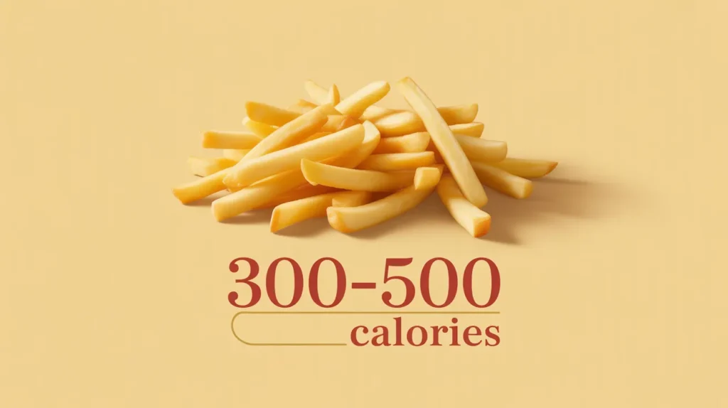Fries: 300–500 calories