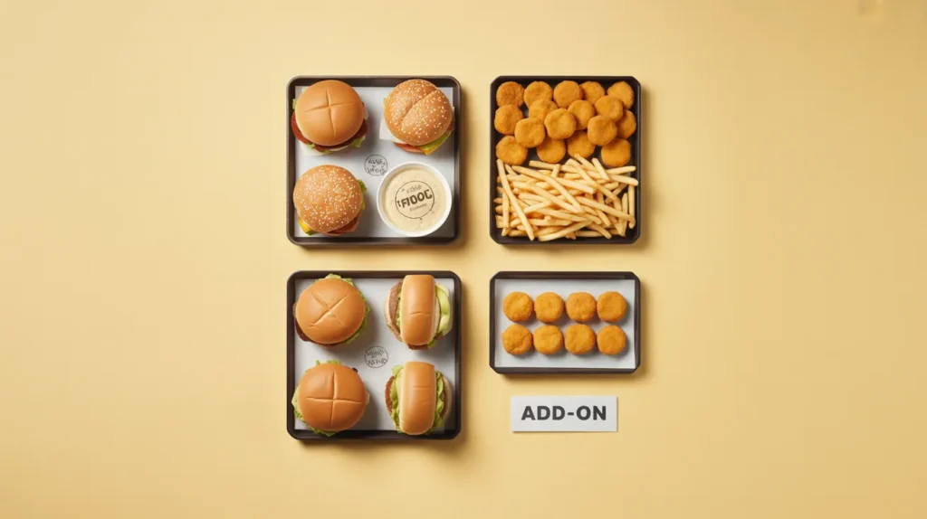 Optional add-ons such as extra nuggets