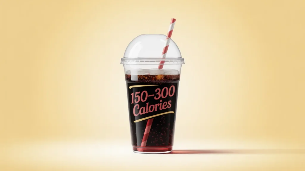Soda: 150–300 calories