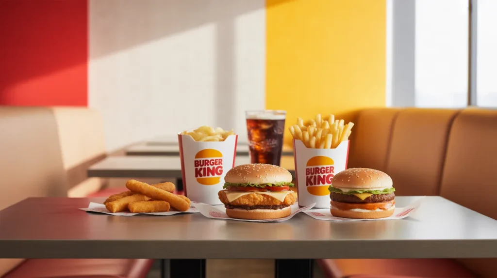 Burger King value menu items including small burger nuggets fries and drink
