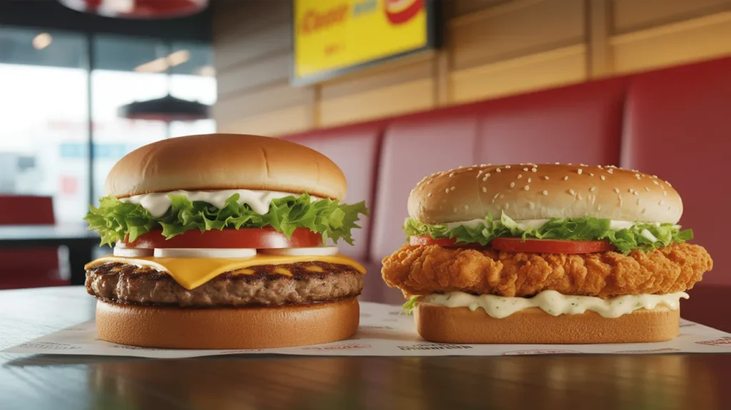 Burger King burger and chicken sandwich combo entrée