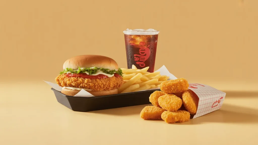 Free item with purchase (nuggets, fries, dessert)