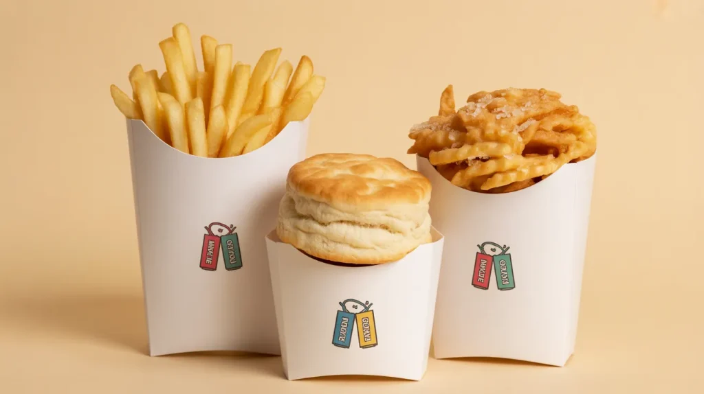 Free side items such as fries or biscuits